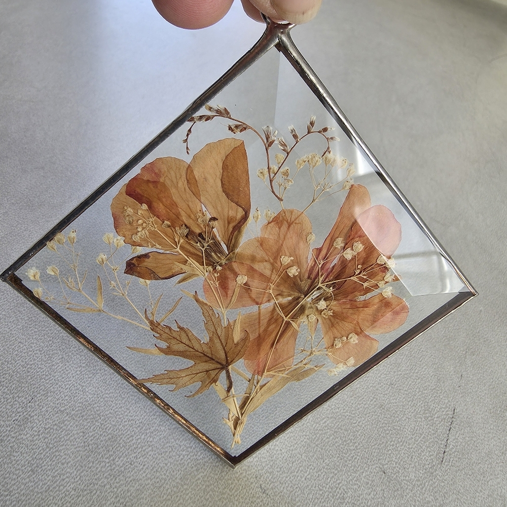 Beautiful Pressed Flower Light Catcher/beveled Glass Press